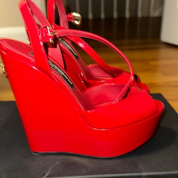 Dolce & Gabbana Vibrant Red Platform Heels - Picture 2 of 5